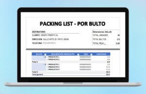Plantilla Packing List en Excel