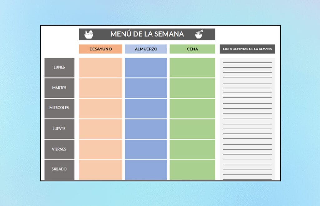 Plantilla Men Semanal En Excel Y PDF Descarga Gratis plantilla-men-semanal-en-excel-y-pdf-descarga-gratis