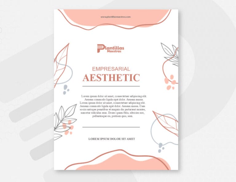 Portada en Word Empresarial Aesthetic Rosa