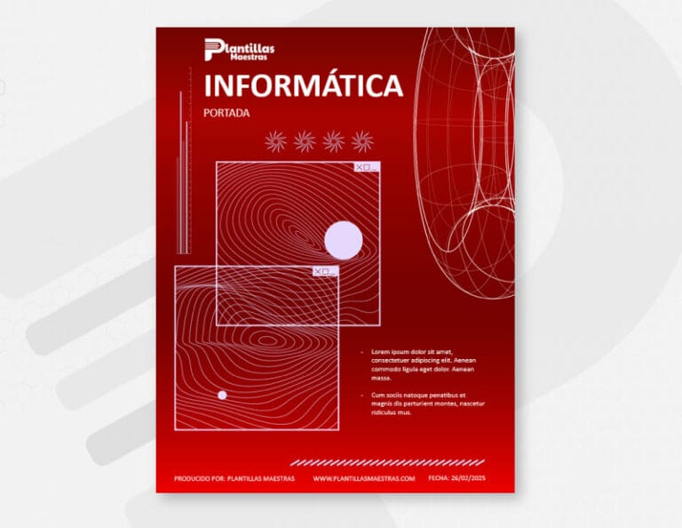 Portada Informática Aesthetic Rojo