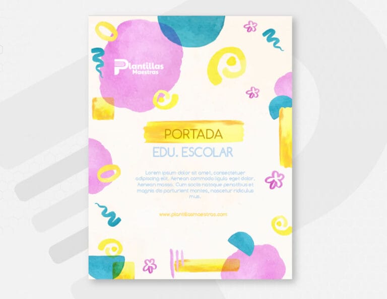 Portada de Educación Escolar Pastel
