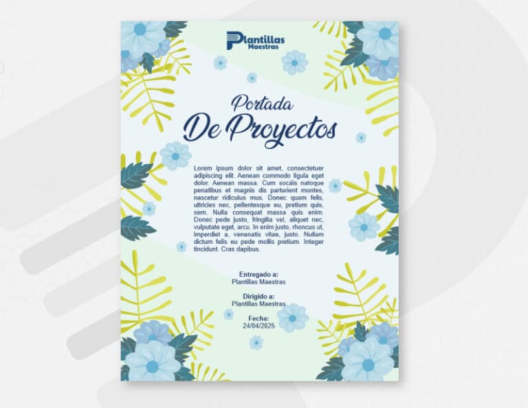 Portada Creativa de Flores Azul